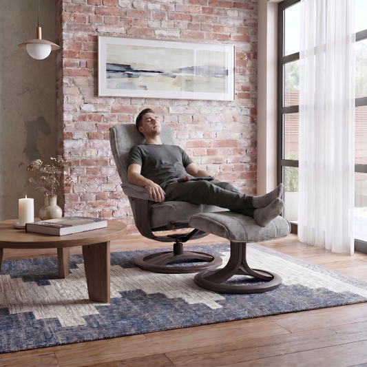 Bella Large Recliner Chair & Footstool Stock