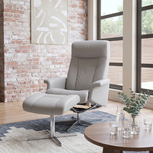 Coco Medium Recliner Chair & Footstool Stock