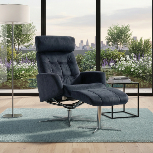 Dido Large Recliner Chair & Footstool Stock