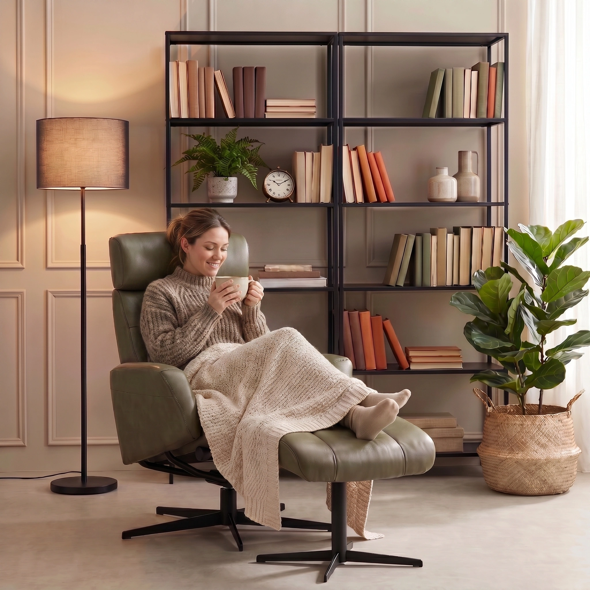 Dido Medium Recliner Chair & Footstool Stock