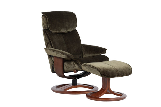 Sasha Large Recliner Chair & Footstool Stock