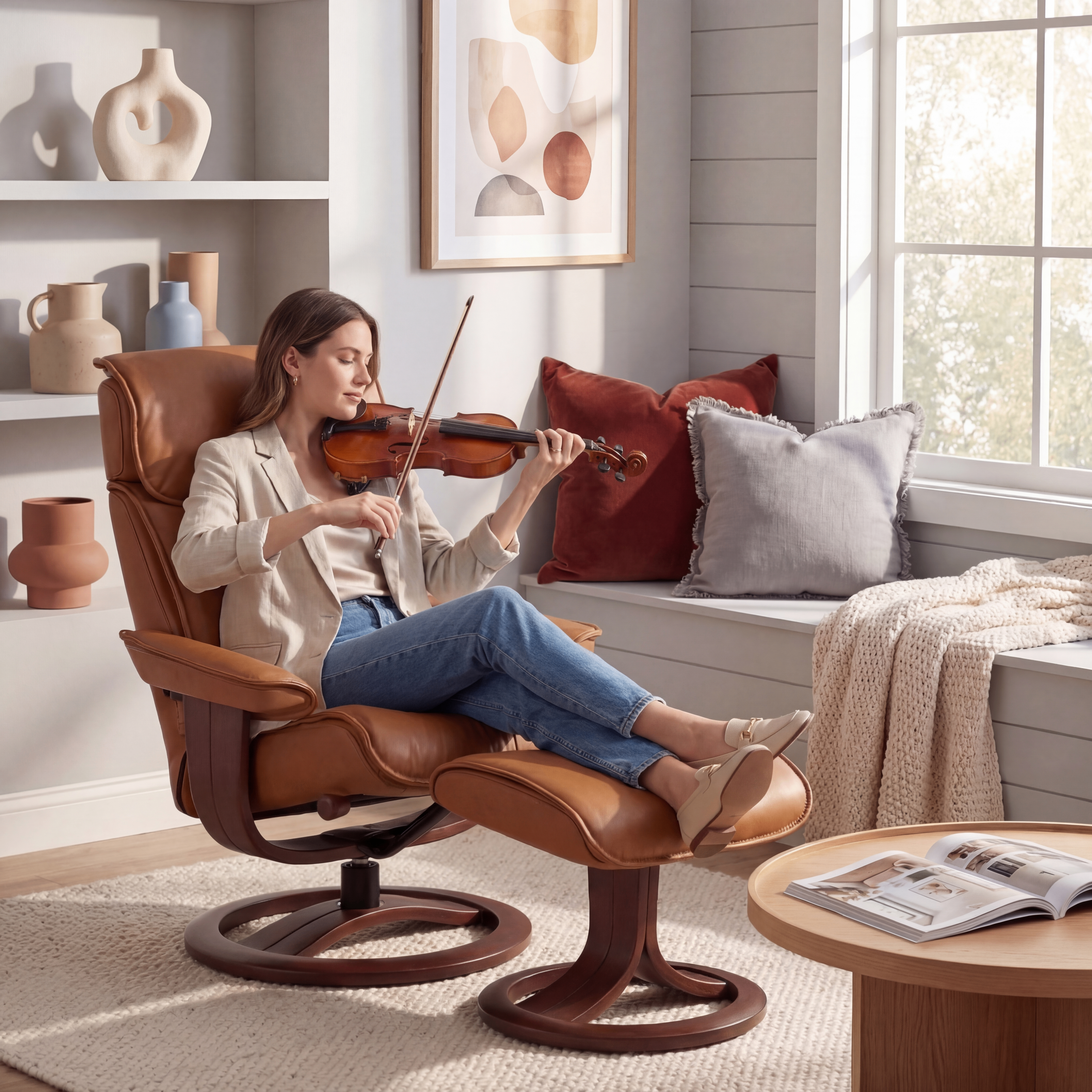 Sasha Small Recliner Chair & Footstool