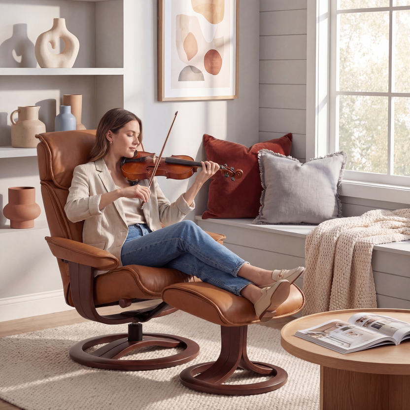 Sasha Small Recliner Chair & Footstool