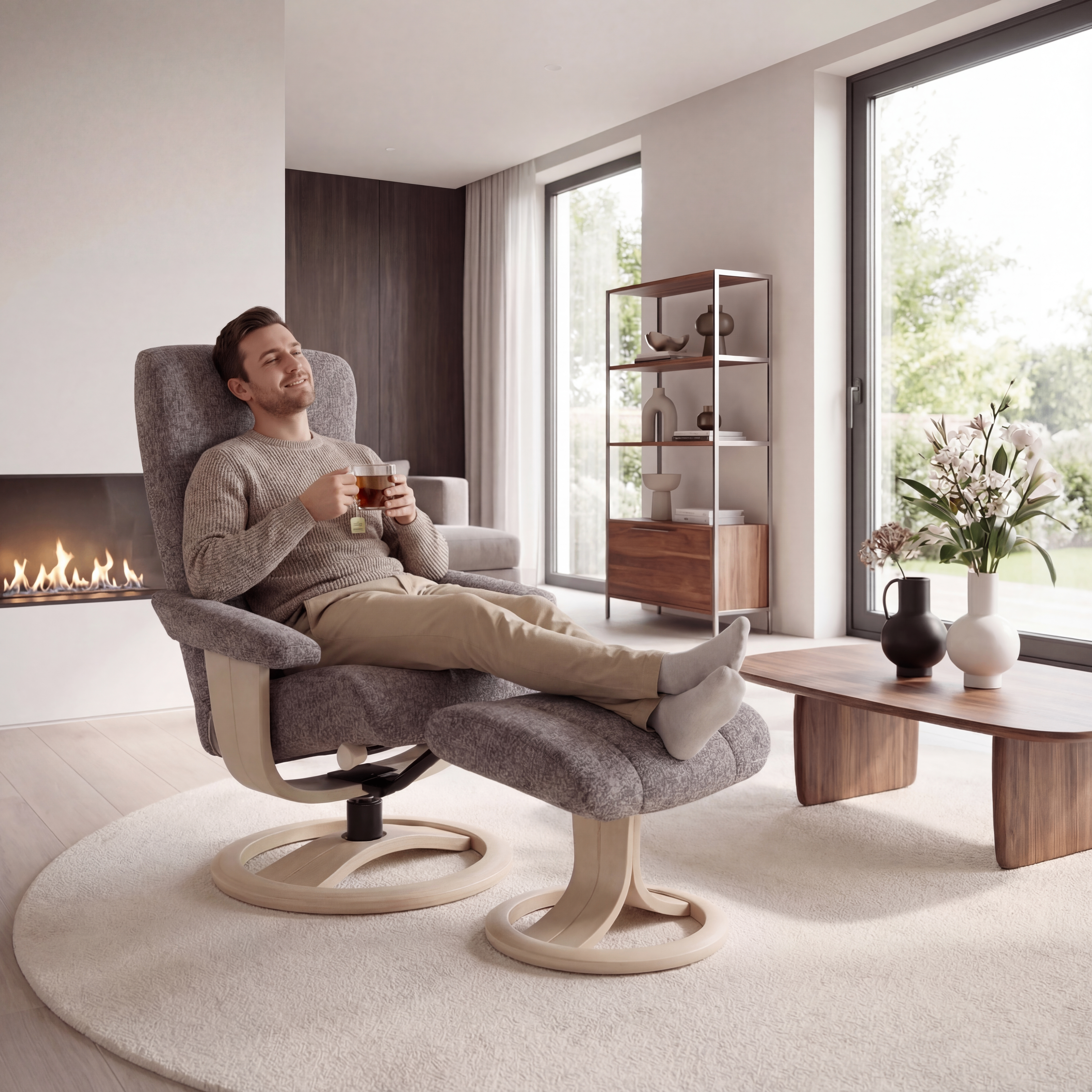 Eliza Medium Recliner Chair & Footstool