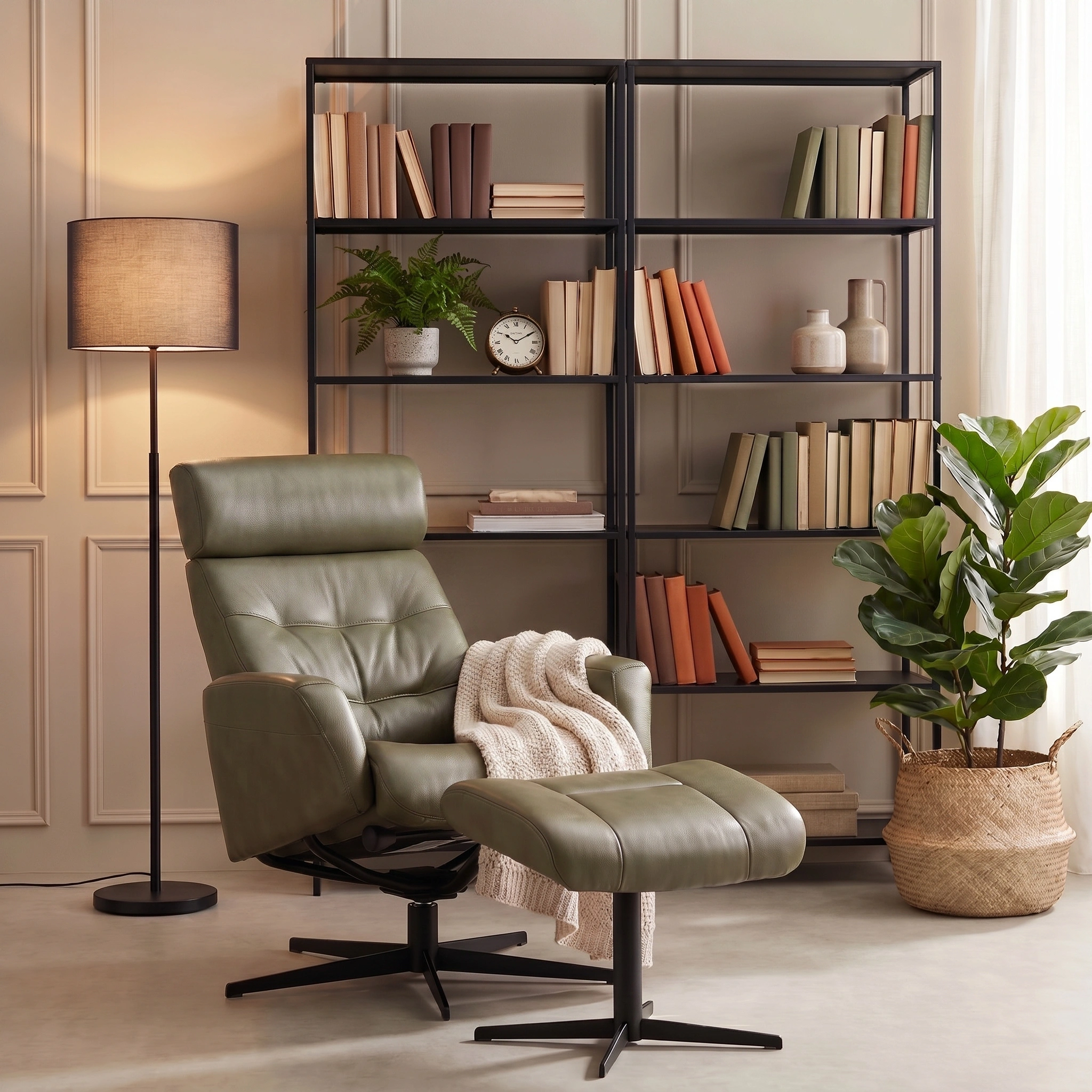 Dido Large Recliner Chair & Footstool Stock