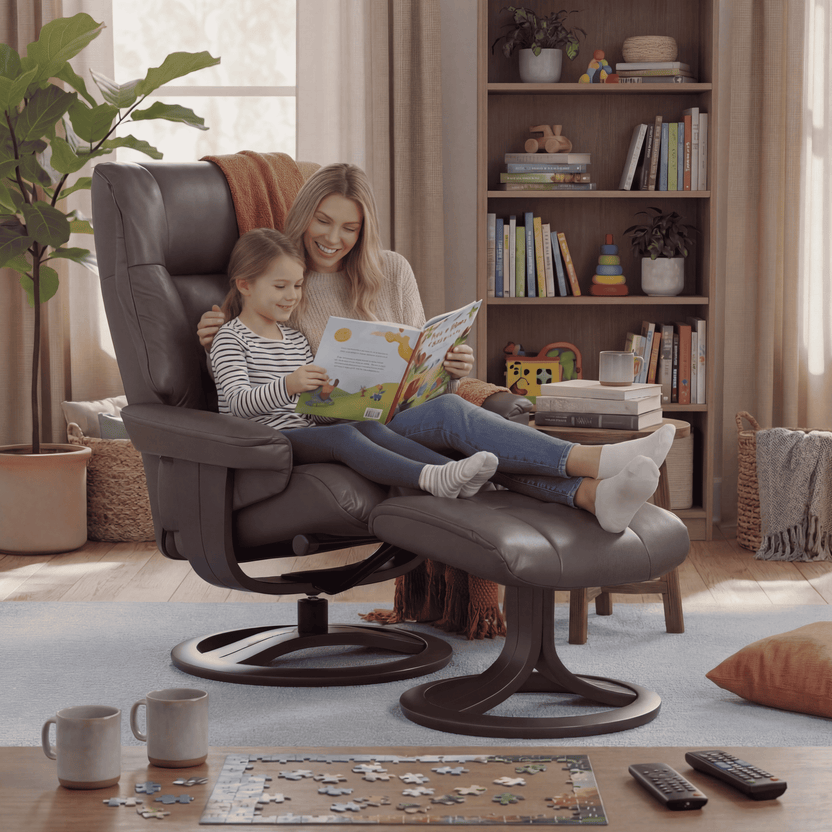 Clara Large Recliner Chair & Footstool
