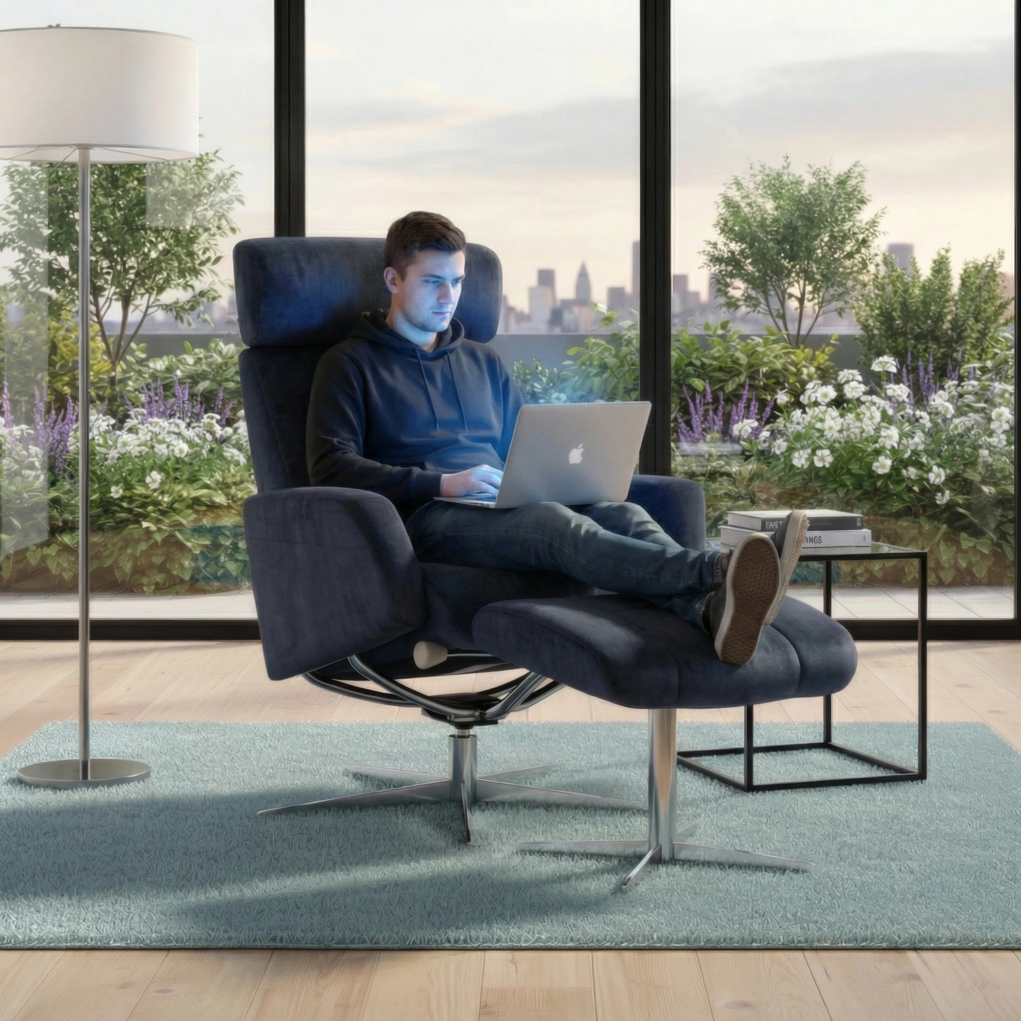 Dido Large Recliner Chair & Footstool Stock