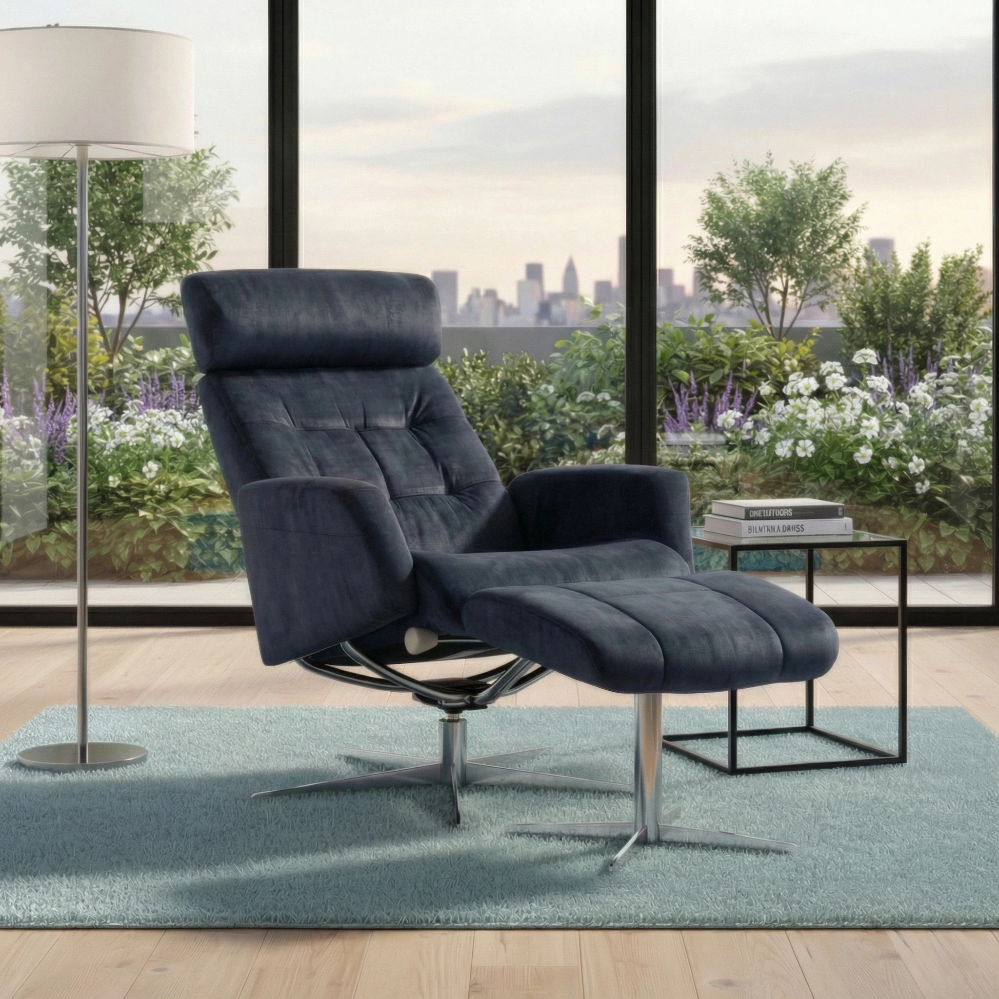 Dido Medium Recliner Chair & Footstool Stock