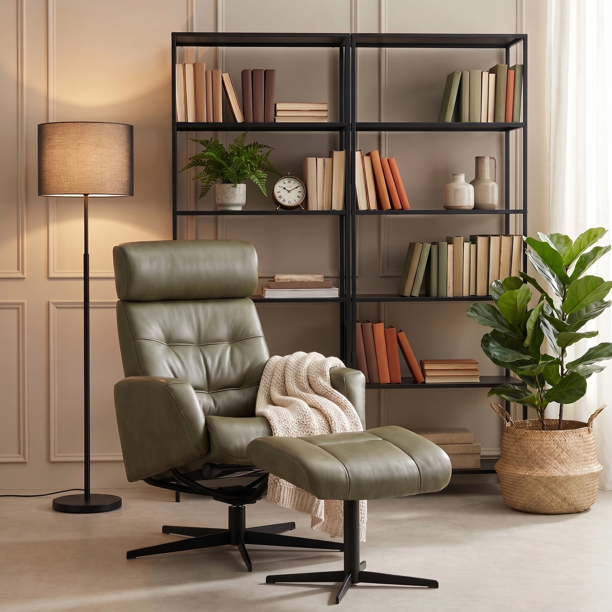 Dido Large Recliner Chair & Footstool Stock