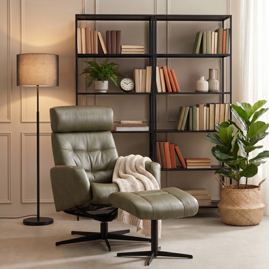 Dido Large Recliner Chair & Footstool Stock